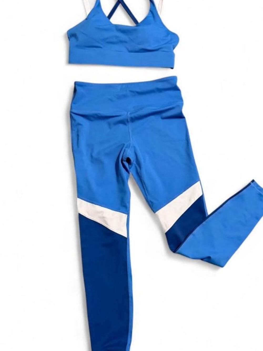 Zyia Blue White Color-Block Set L NWOT